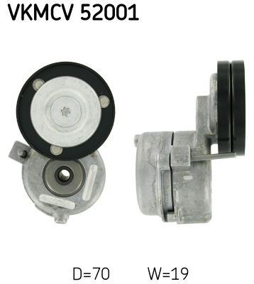 diržo įtempiklis, V formos rumbuotas diržas - VKMCV 52001 SKF